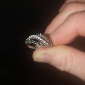 Black & White Diamond Ring Real Diamonds 925 Sterling Silver